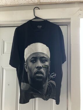 C4 Black Short-Sleeve Graphic Tee with Athlete Portrait